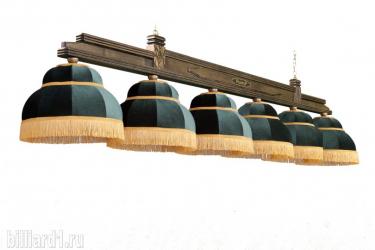 Бильярдный светильник коллекция Седой Граф, 5 плафонов (пл. София, ясень)